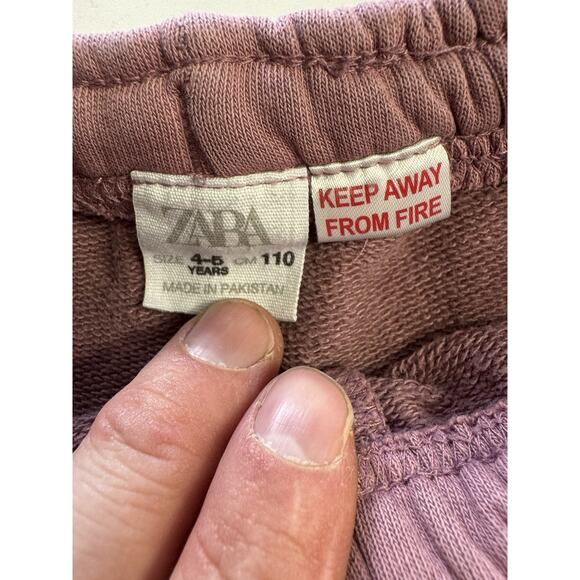 Zara Girls Wide Leg Sweatpants Pink Size 4-5 Years - Picture 2 of 5